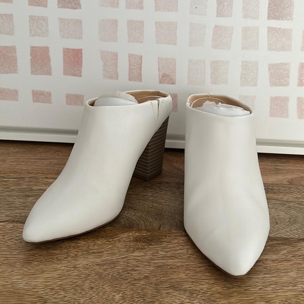white mules heel